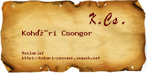 Kohári Csongor névjegykártya